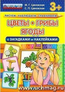 Цветы, грибы, ягоды с загадками и наклейками