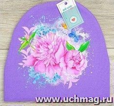 Шапка детская "Цветы", р-р 54
