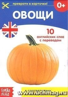 Овощи. Обучающая книга по методике Г. Домана. 10 английских слов с переводом