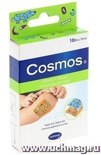 Пластырь "Cosmos kids", с рисунком, 10 шт.