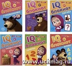 Набор IQ-блокнотов "Маша и Медведь", 6шт