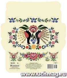 Открытка-конверт для денег "Городецкая роспись": УФ-лак (Код цены Б)