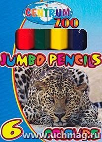 Набор цветных карандашей "JUMBO ZOO". 6 цветов