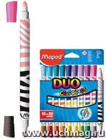 Фломастеры двусторонние "Maped", 20 цв.