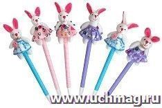 Мягкая ручка "Зайка в юбочке", микс