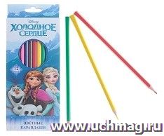 Карандаши цветные пластиковые "Холодное сердце", 12 цв.