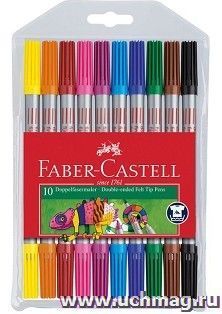 Фломастеры двусторонние Faber-Castell, 10 цв., 10 шт.