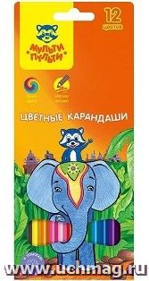Карандаши цветные Мульти-Пульти "Енот в Индии", 12 цветов