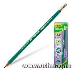 Карандаш чернографитный Bic "Evolution", HB, с резинкой, заточенный