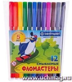 Фломастеры Centropen "Пингвины", 12 цв.