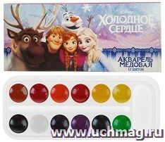 Акварель медовая "Холодное сердце", без кисти, 12 цв.