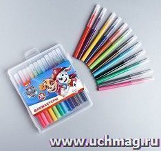 Фломастеры в пластиковом пенале Paw Patrol, 12 цветов