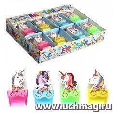 Ластик фигурный "Единорог" с пластиковым держателем