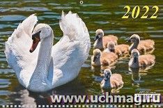 Календарь квартальный на 3-х спиралях с курсором "Лебеди" 2022