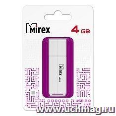 Флеш - память USB 4 Gb Mirex Line White, белый