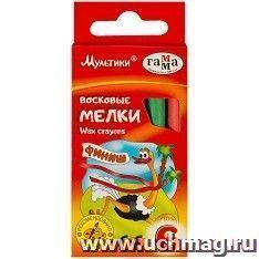 Мелки восковые "Мультики", 6 цветов