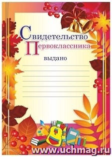 Свидетельство первоклассника