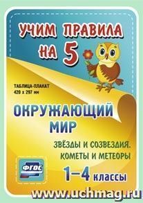 Окружающий мир. Звезды и созвездия. Кометы и метеоры. 1-4 классы: Таблица-плакат 420х297