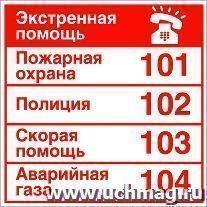 Наклейка "Телефоны экстренной помощи"