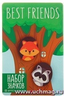 Значок на подложке "Best friends"