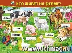 Плакат "Кто живет на ферме"