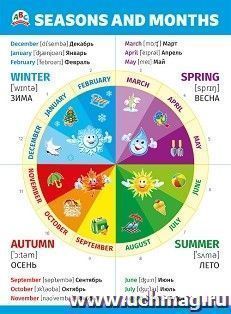 Плакат "Seasons and months". Времена года