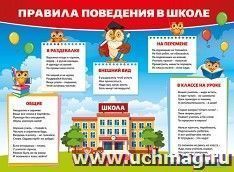 Плакат "Правила поведения в школе"