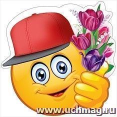 Украшение на скотче "Смайл в бейсболке"