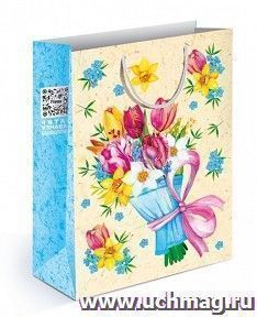 Пакет подарочный (ML) "Букет в голубой обертке"