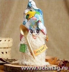 Оберег "Домовой Кузя в колпаке", малый, микс