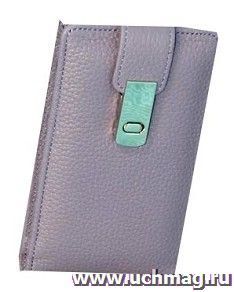 Футляр для магнитных карт, кожа, сиреневый