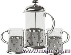 Набор чайный. Френч-пресс со стаканами, 3 предмета
