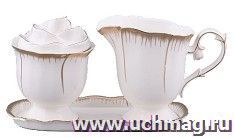 Сахарница и молочник на подставке "Цветочная симфония"