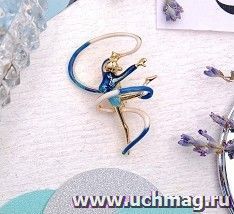 Брошь "Гимнастка" с лентой, микс