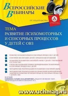 Оформление сертификата участника вебинара 25.12.2019 «Развитие психомоторных и сенсорных процессов у детей с ОВЗ» (объем 2 ч.)