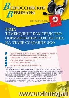 Оформление сертификата участника вебинара 21.02.2020 "Тимбилдинг как средство формирования коллектива на этапе создания ДОО" (объем 2 ч.)