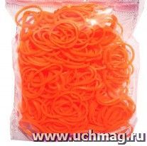 Резиночки для плетения браслетов, оранжевые, ароматизированные, 300 шт.