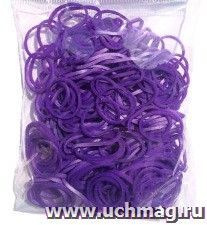 Резиночки для плетения браслетов, фиолетовые, ароматизированные, 300 шт.