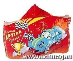 Полотенце детское махровое, с капюшоном "Самый крутой гонщик"