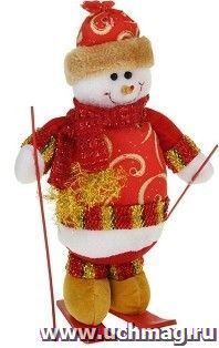 Игрушка мягкая "Снеговик на лыжах"