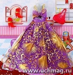 Платье с аксессуарами, для кукол ростом 28-30 см, микс