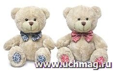 Игрушка мягкая "Медведь Берни", с бантом, малый, 18 см.