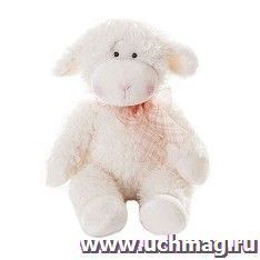 Игрушка мягкая "Овечка с бантом", 35 см.