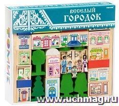 Конструктор деревянный "Городок", 56 деталей