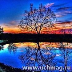 Алмазная мозаика "Закат над озером", 40*50 см