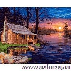 Картина  по номерам "Рыбацкий домик", 40*50 см