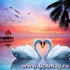 Алмазная мозаика "Лебеди", 40*50 см