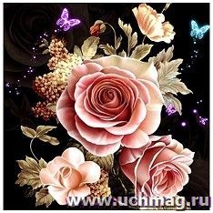 Мозаика алмазная "Цветущие розы", 30*30 см