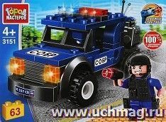 Конструктор "Полицейский джип", 63 деталей
