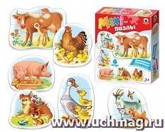 MAXI-пазл "Домашние животные: мама и малыш"